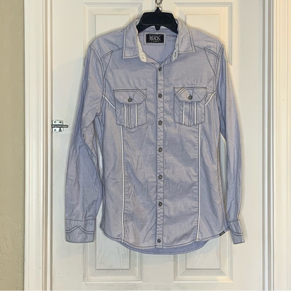 BKE Buckle Black Tailored Fit Shirt Size Medium Button Down